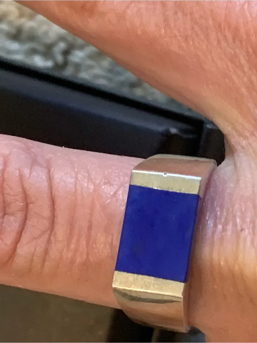 Sterling Silver Ring with Blue Inlay. So pretty size 8